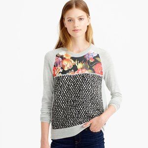 J. Crew Collection Dutch Floral Mixed Media Sweater
